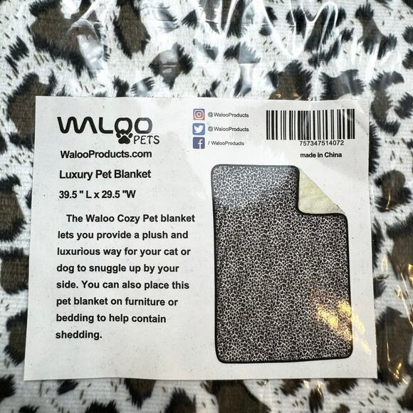 Pet Blanket Animal Print Cat Dog Soft Pad Protect Furniture Bedding New Waloo - Picture 2 of 8